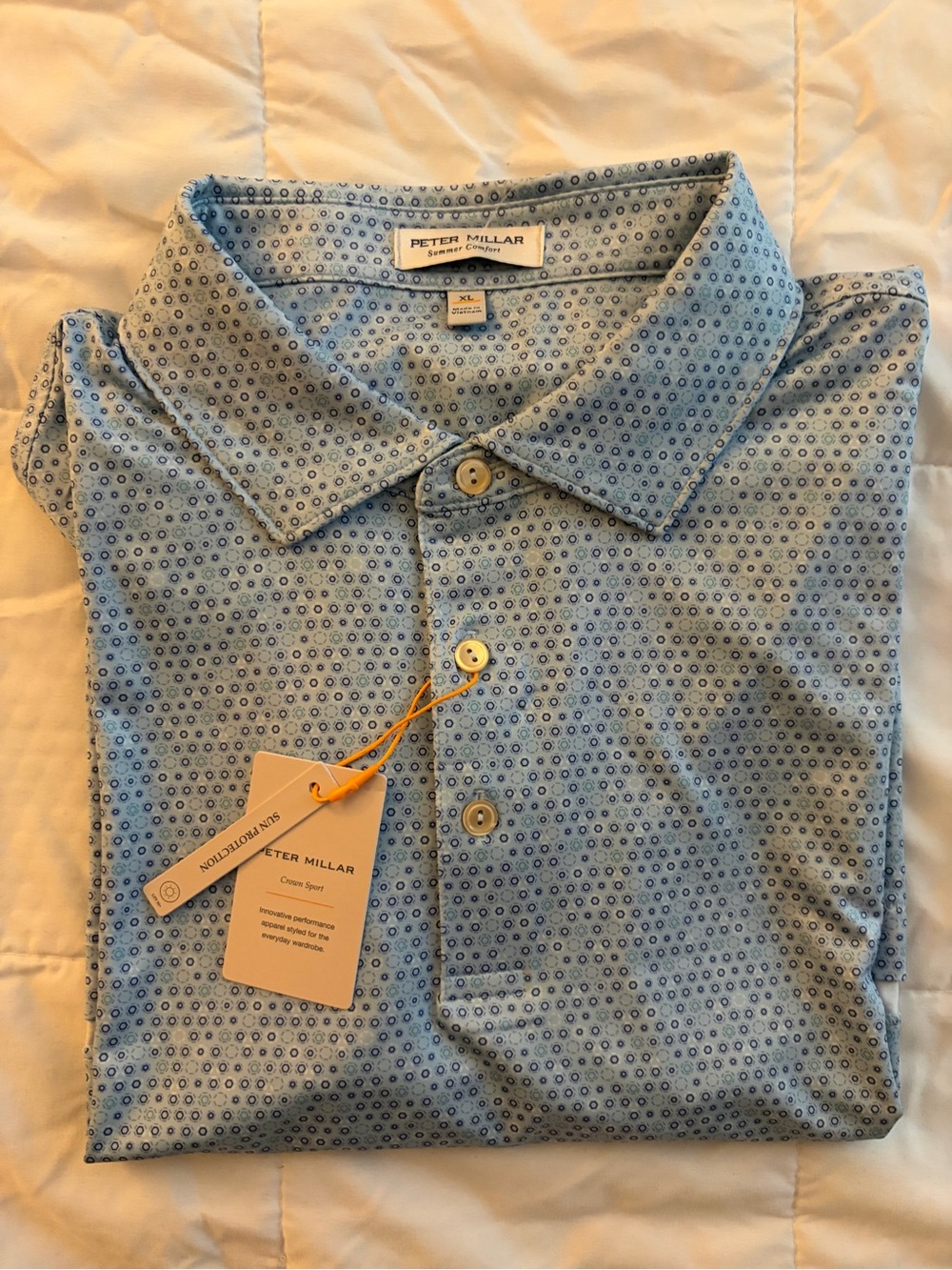 Peter Millar ‘Ferdinand’ Summer Comfort Golf Polo | Men’s XL | $115 Blue - NEW